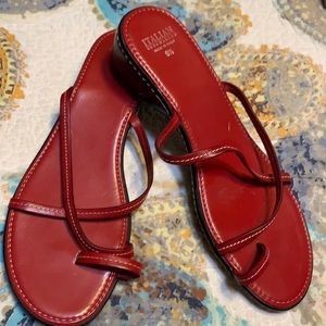 Size 9.5 Red Italian leather Sandals